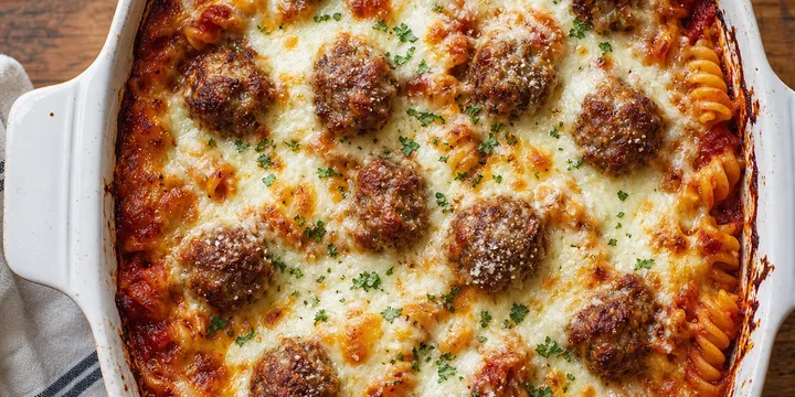 Cheesy Meatball Pasta Bake (One-Pan Family Dinner)