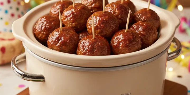 Crockpot Party Meatballs (3-Ingredient Appetizer)
