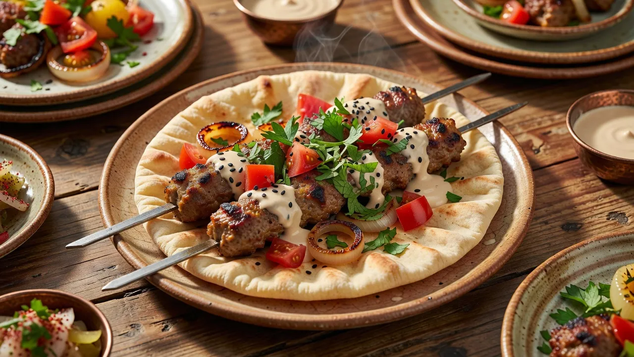 Egyptian Kofta Meshwi: Grilled Spiced Meatballs with Tahini