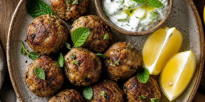 Greek Lamb Meatballs (Keftedes) with Mint, Oregano, and Lemon