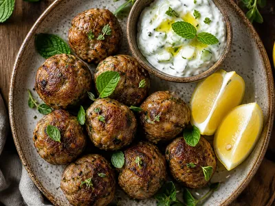 Greek Lamb Meatballs (Keftedes) with Mint, Oregano, and Lemon