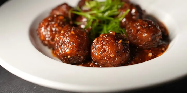 Jamaican Jerk Meatballs (Spicy Glazed Baked Meatballs)