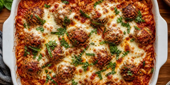Meatball Casserole (Dump and Bake, No Boiling)