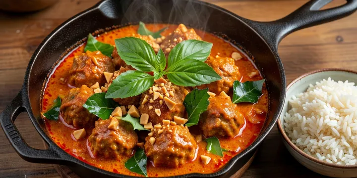 Thai Panang Curry Meatballs (Rich Peanut Curry, 35 Minutes)