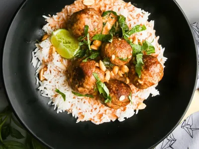 Thai Red Curry Meatballs (Coconut Cream Sauce, 30 Minutes)